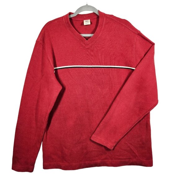 Old Navy V-Neck Knit Pull Over Sweat shirt Men's XL Red hipster Casual Athletic - Picture 1 of 11